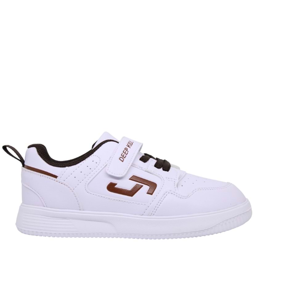 F- DEEP SPOR - 2404 - CİLT / BEYAZ-KAHVE