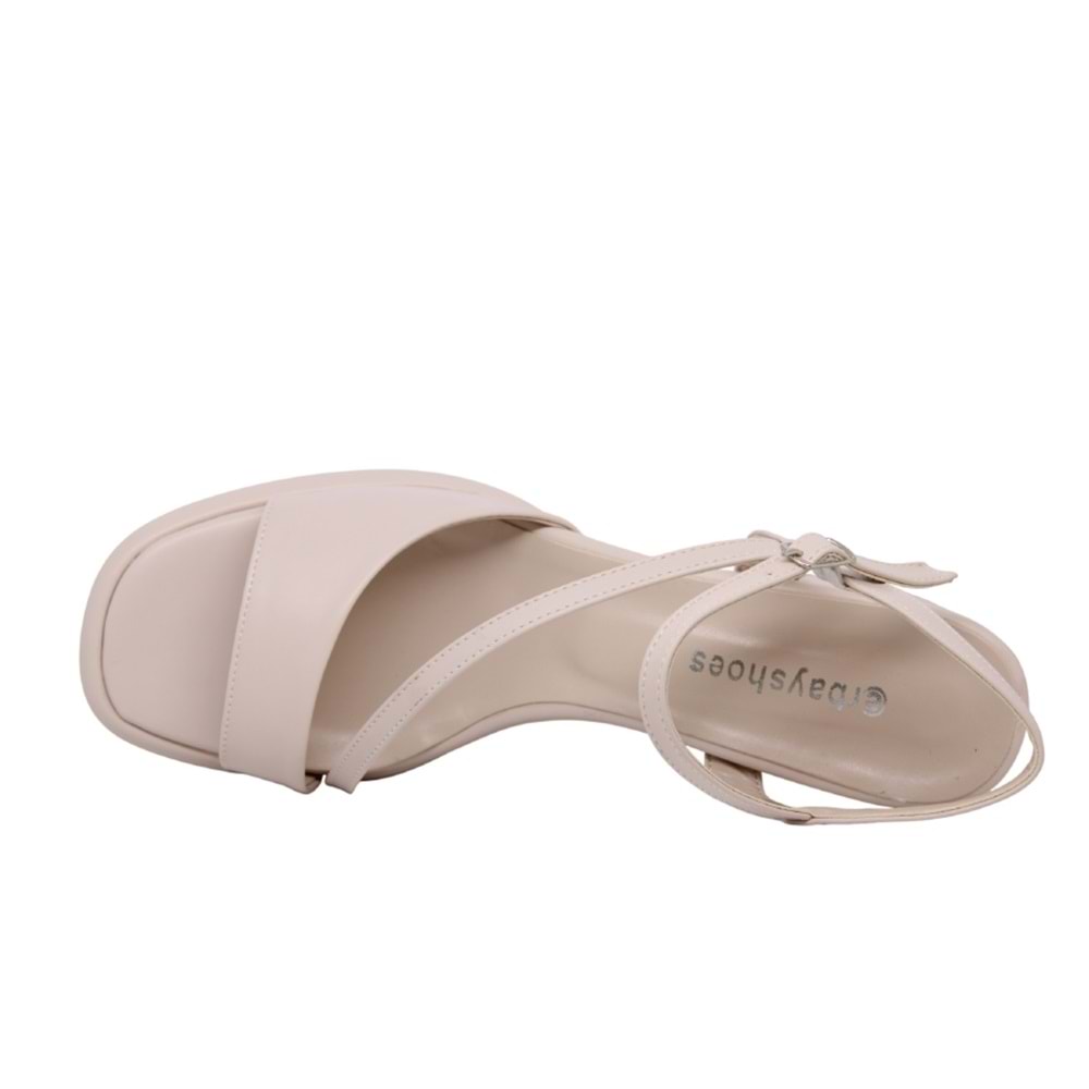 Z- ERBAY SANDALET - PLATFORM - 402 - CİLT-BEJ - 41-42 NO
