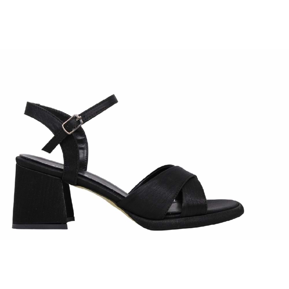 Z- ERBAY SANDALET - PLATFORM - 405 - SATEN-SİYAH