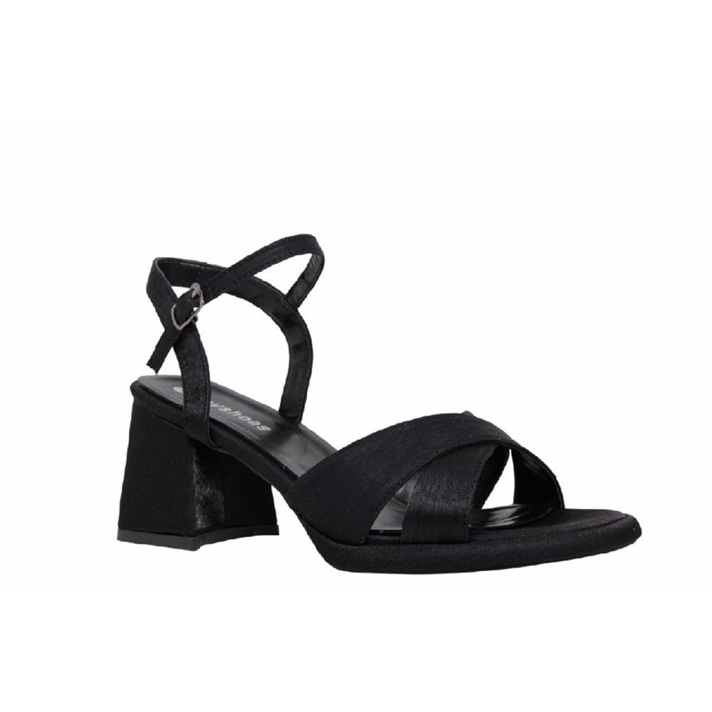 Z- ERBAY SANDALET - PLATFORM - 405 - SATEN-SİYAH