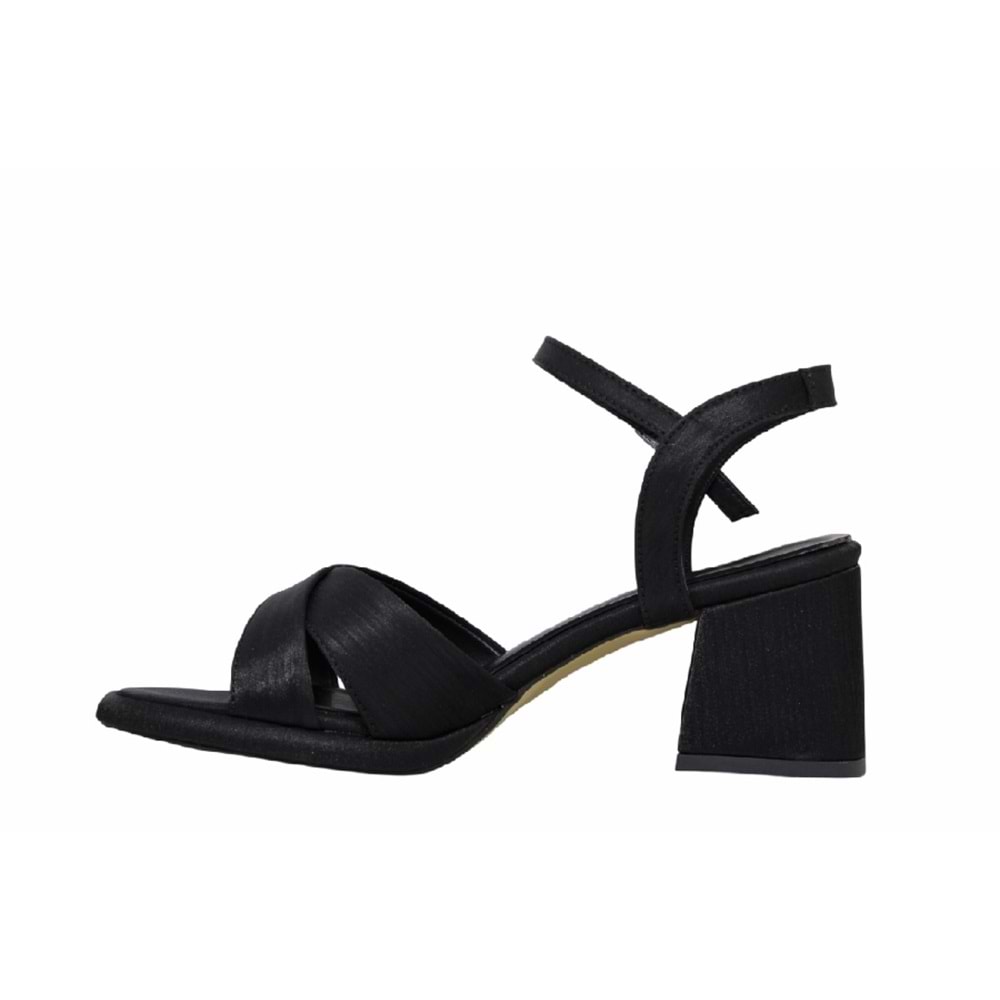 Z- ERBAY SANDALET - PLATFORM - 405 - SATEN-SİYAH