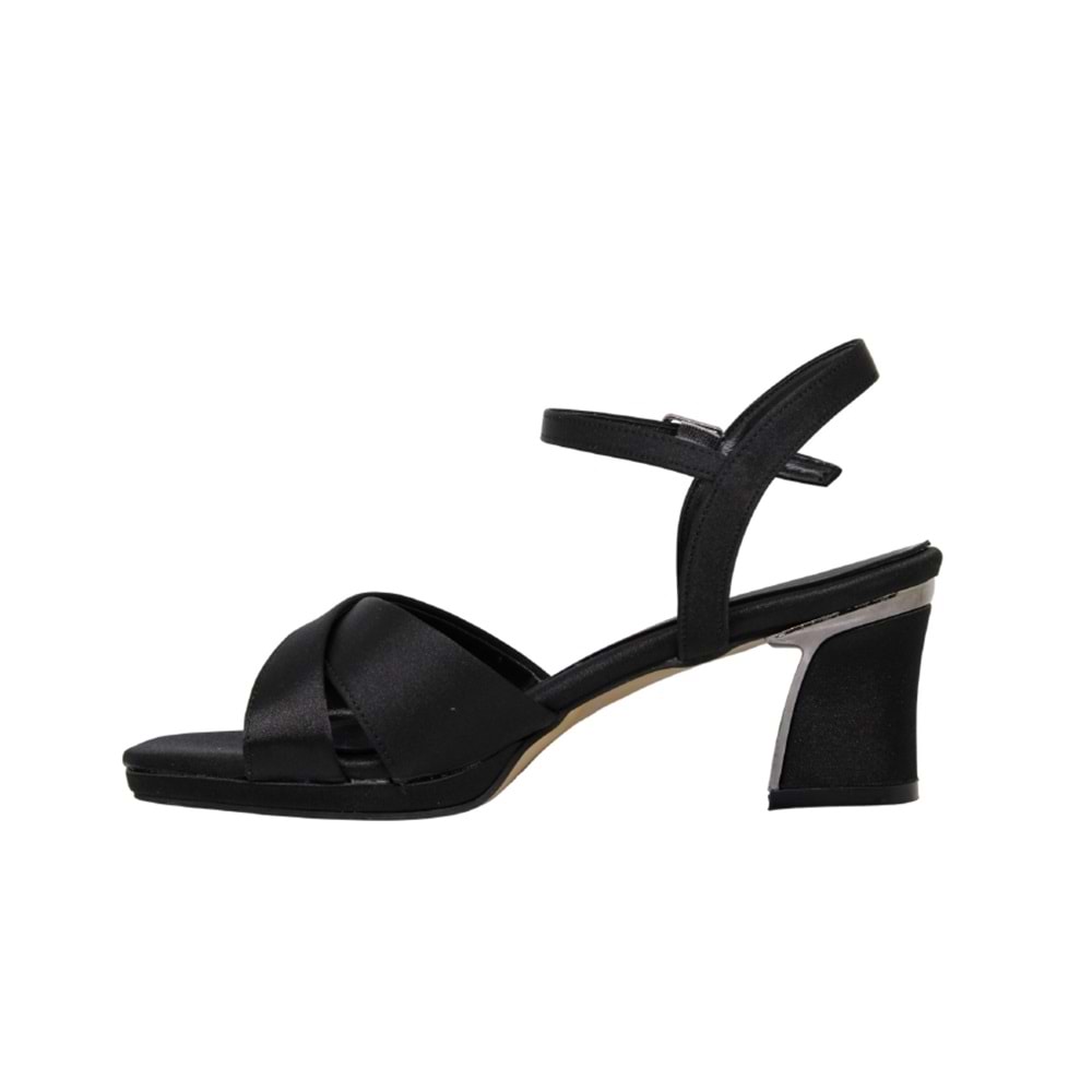 Z- ERBAY SANDALET - PLATFORM - 508 - SATEN-SİYAH