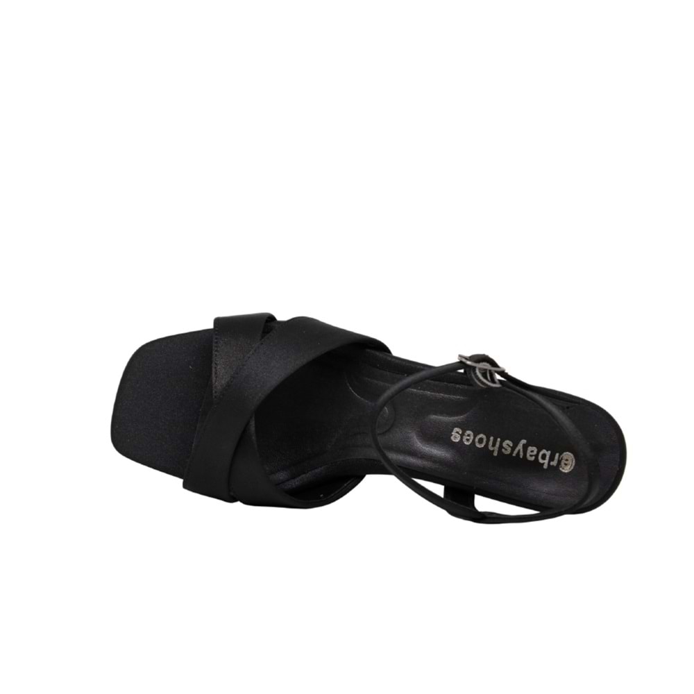 Z- ERBAY SANDALET - PLATFORM - 508 - SATEN-SİYAH