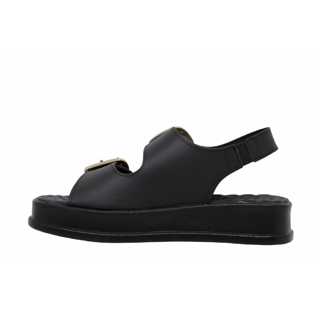 Z- ŞANZELİZE SANDALET - K-106 - SİYAH-CİLT