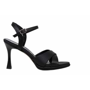 Z- ERBAY SANDALET - PLATFORM - 708 - SATEN-SİYAH
