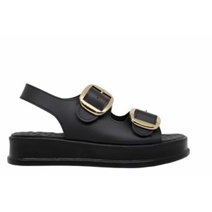 Z- ŞANZELİZE SANDALET - K-106 - SİYAH-CİLT