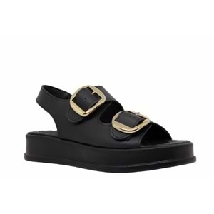 Z- ŞANZELİZE SANDALET - K-106 - SİYAH-CİLT