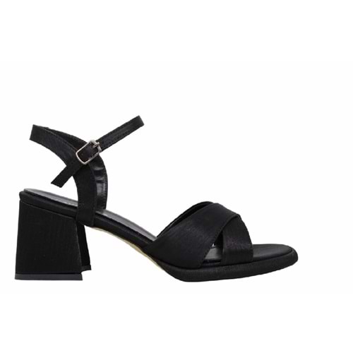 Z- ERBAY SANDALET - PLATFORM - 405 - SATEN-SİYAH