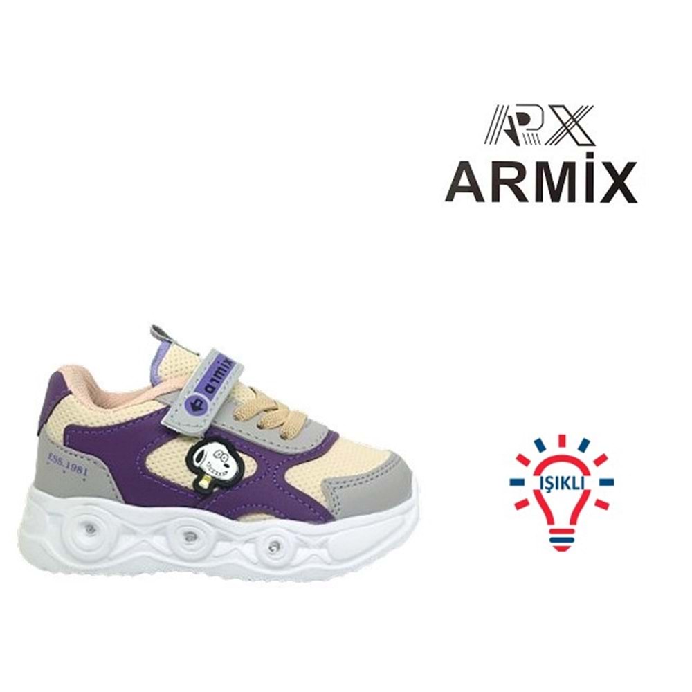 B- ARMİX SPOR IŞIKLI - 1115 - CİLT / BEJ-MOR
