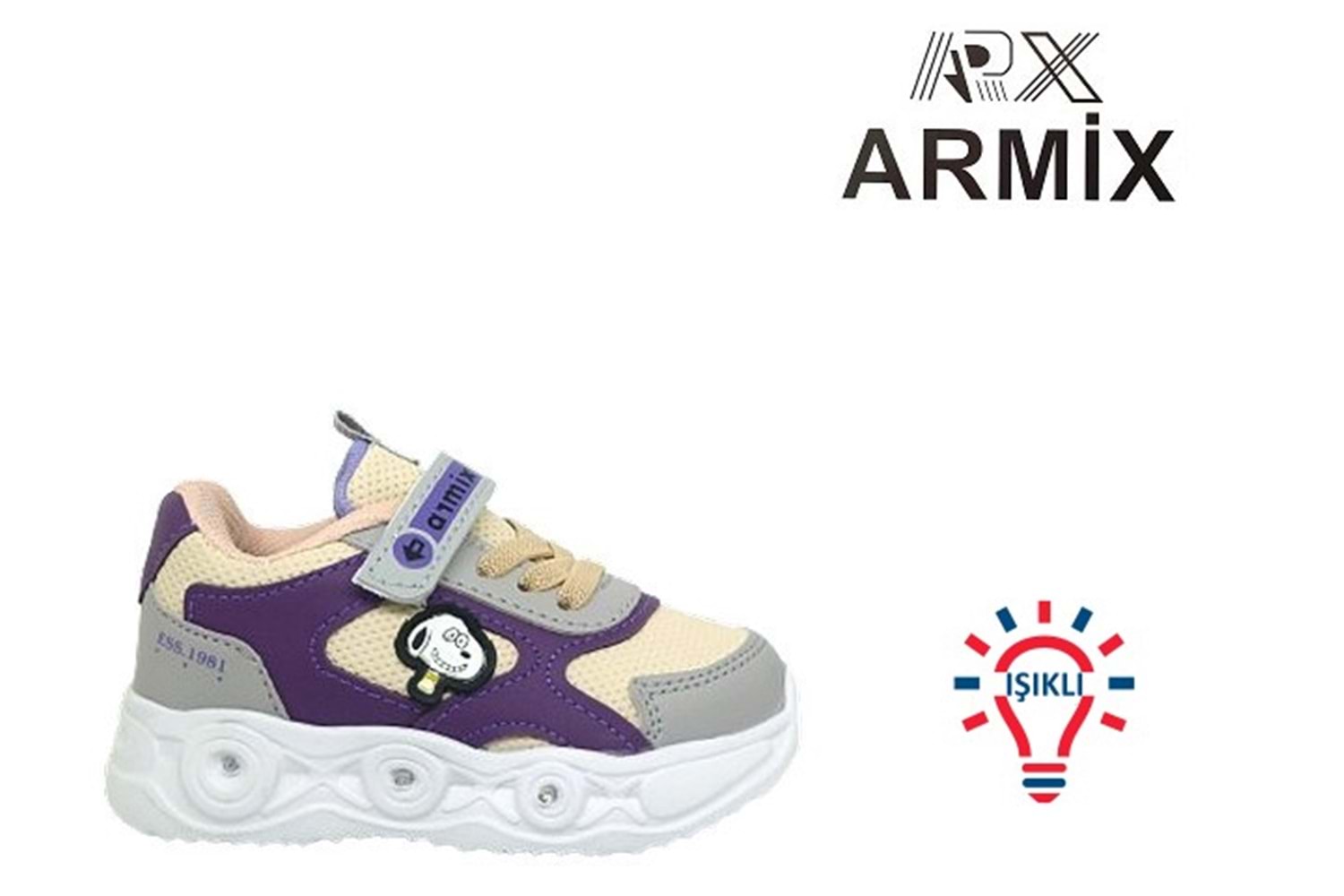 B- ARMİX SPOR IŞIKLI - 1115 - CİLT / BEJ-MOR