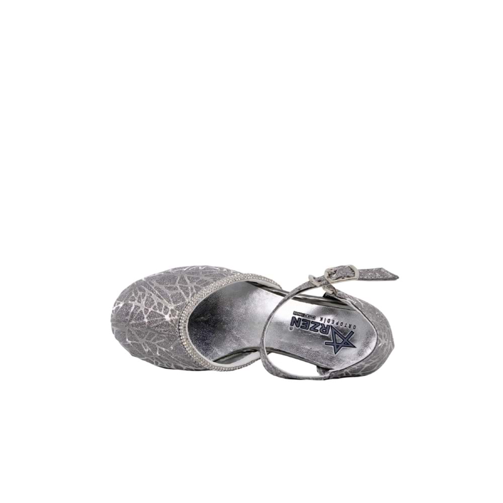 P- ARZEN SANDALET - K.YARIK - KIZ - 4150 - PLATİN-SİMLİ