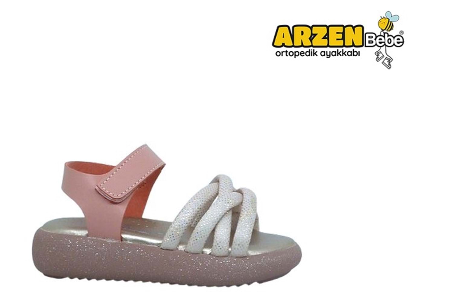 P- ARZEN SANDALET - POLİ - KIZ - 3000 - PUDRA