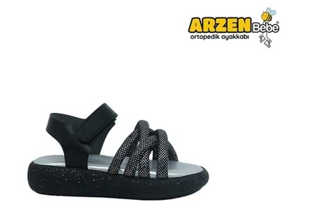 P- ARZEN SANDALET - POLİ - KIZ - 3000 - SİYAH