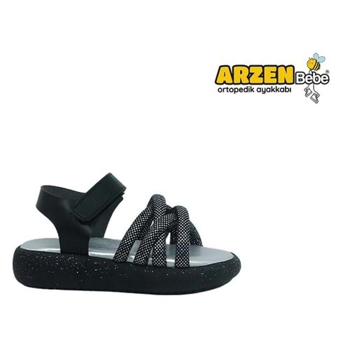 P- ARZEN SANDALET - POLİ - KIZ - 3000 - SİYAH