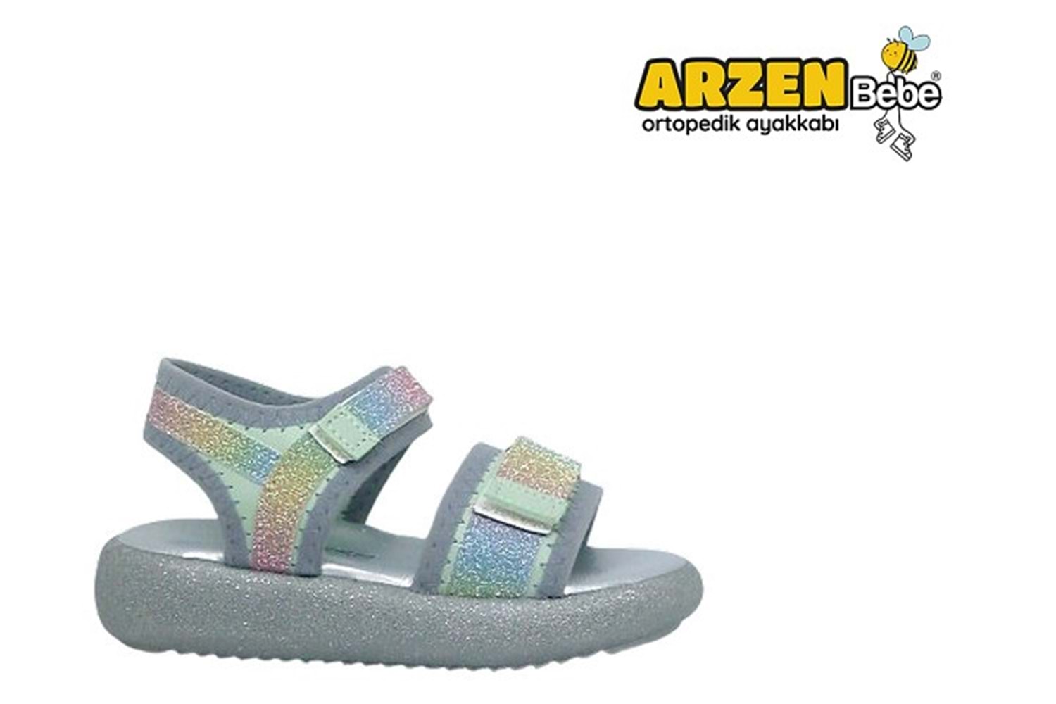 P- ARZEN SANDALET - POLİ - KIZ - 3050 - YEŞİL-GÖKKUŞAĞI