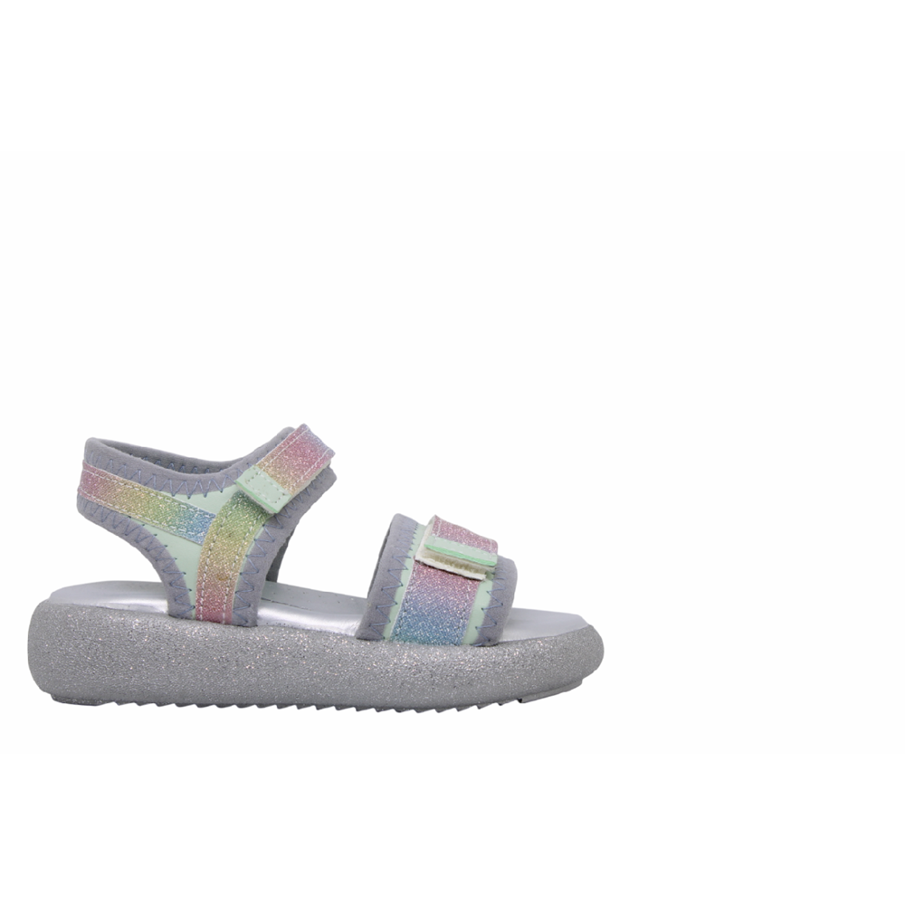 P- ARZEN SANDALET - POLİ - KIZ - 3050 - YEŞİL-GÖKKUŞAĞI