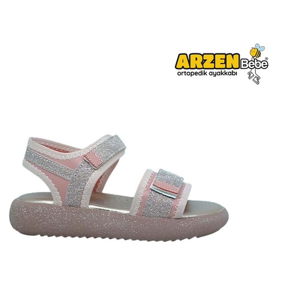 F- ARZEN SANDALET - POLİ - KIZ - 3550 - PUDRA-SİMLİ