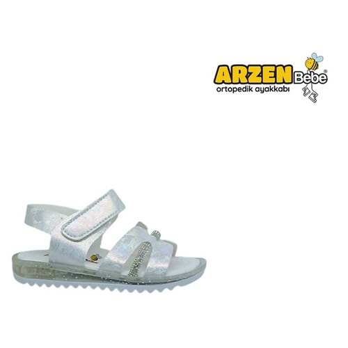 B- ARZEN SANDALET - KIZ - 7007 - BEYAZ-SİMLİ