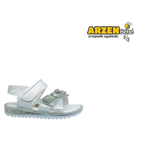 B- ARZEN SANDALET - KIZ - 7018 - BEYAZ-SİMLİ