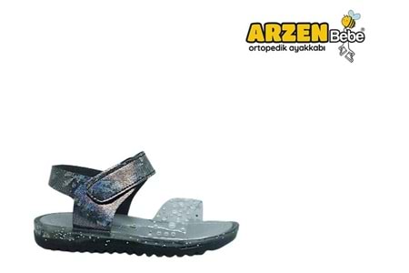 B- ARZEN SANDALET - KIZ - 7020 - SİYAH-SİMLİ