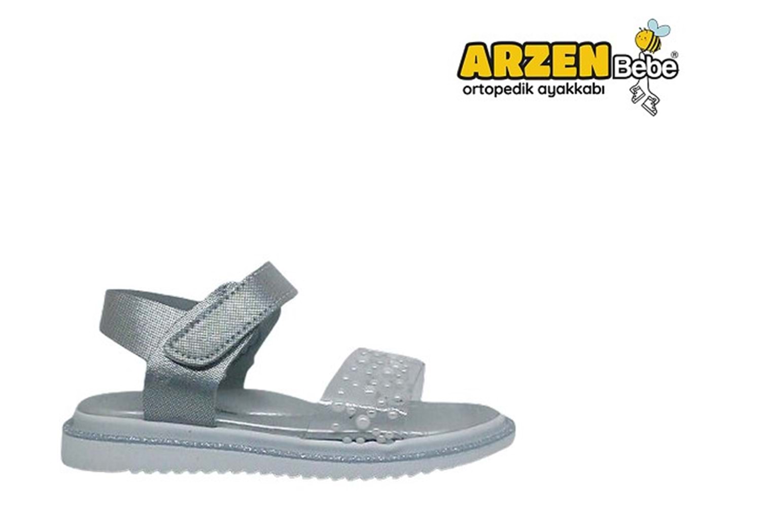 P- ARZEN SANDALET - KIZ - 8020 - GÜMÜŞ-SİMLİ