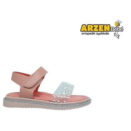 P- ARZEN SANDALET - KIZ - 8020 - PUDRA-SİMLİ