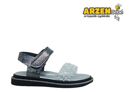 P- ARZEN SANDALET - KIZ - 8020 - SİYAH-SİMLİ