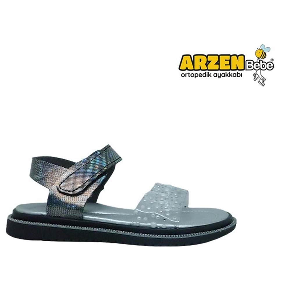 F- ARZEN SANDALET - KIZ - 9020 - SİYAH-SİMLİ