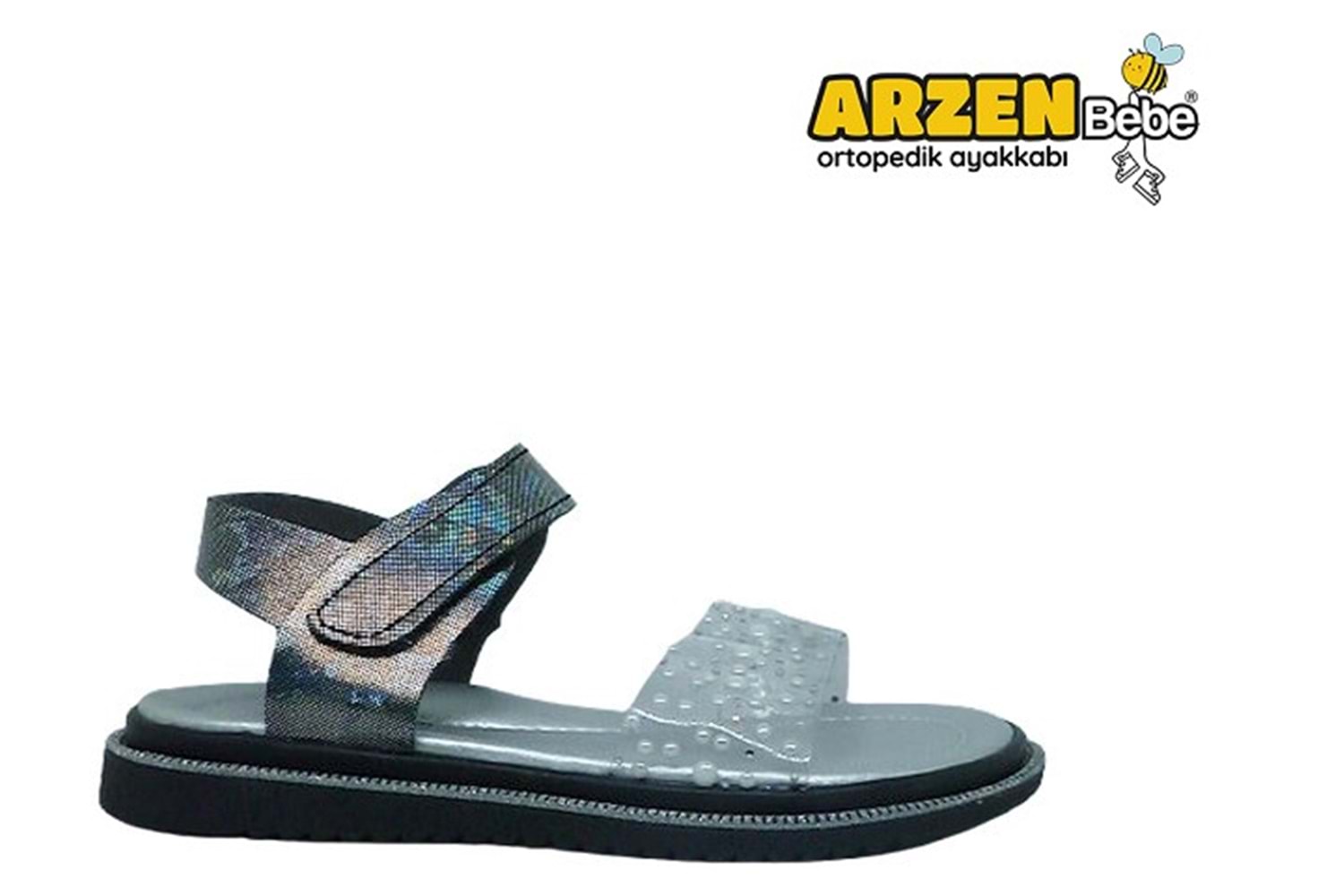 F- ARZEN SANDALET - KIZ - 9020 - SİYAH-SİMLİ