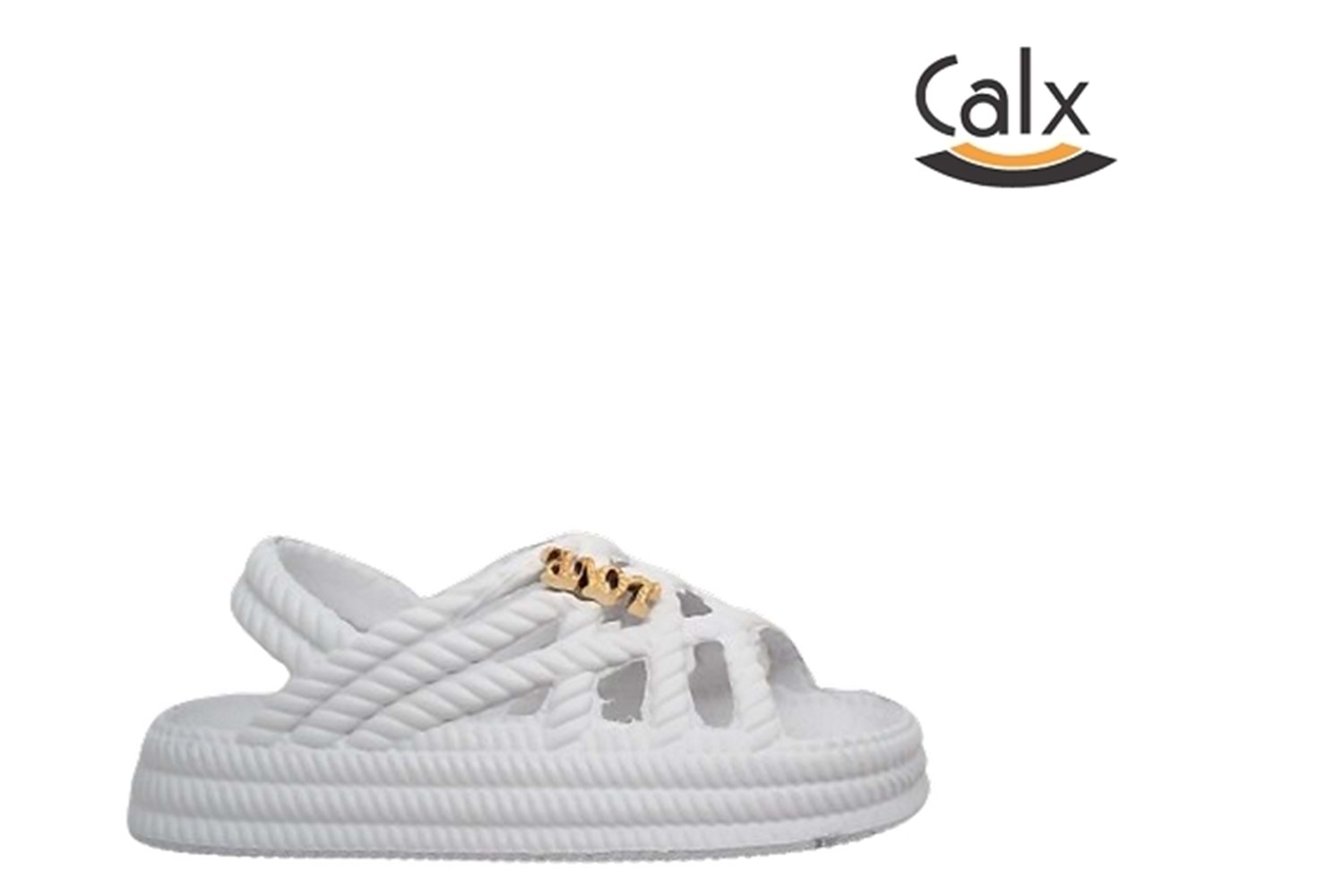 F- CALX HASIR ÖRGÜLÜ SANDALET - EF-7070 - BEYAZ