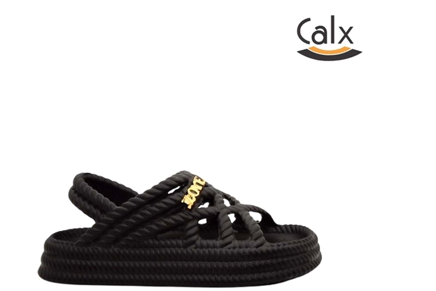 F- CALX HASIR ÖRGÜLÜ SANDALET - EF-7070 - SİYAH