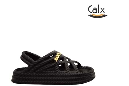 F- CALX HASIR ÖRGÜLÜ SANDALET - EF-7070 - SİYAH