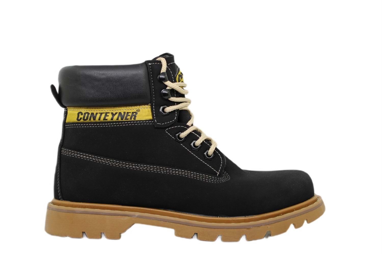 M- CONTEYNER BOT - 923-21 - NUBUK-SİYAH-KONÇ-SİYAH