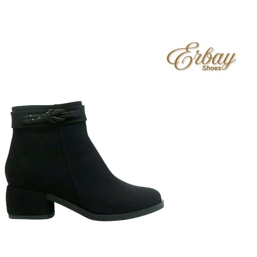 Z- ERBAY BOT KISA - 4003 - SİYAH-SİYAH-NUBUK