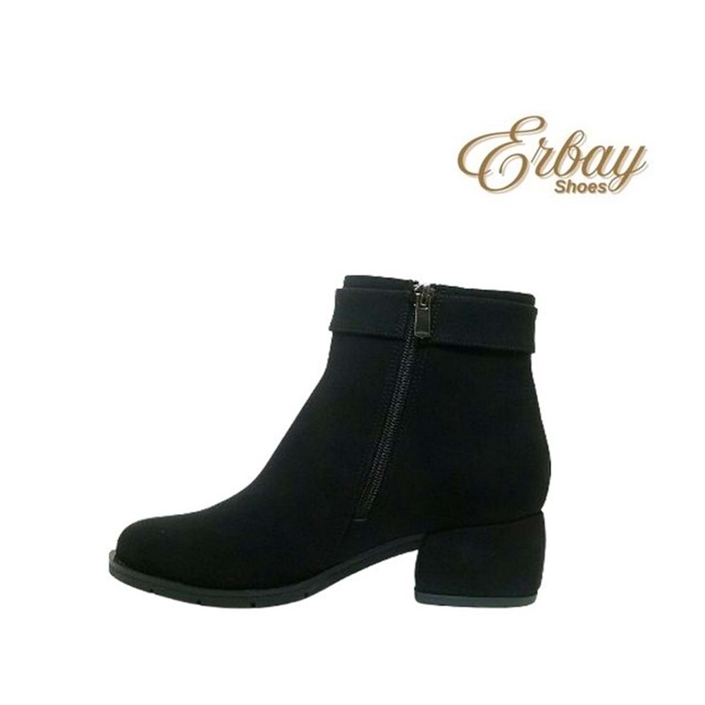 Z- ERBAY BOT KISA - 4003 - SİYAH-SİYAH-NUBUK