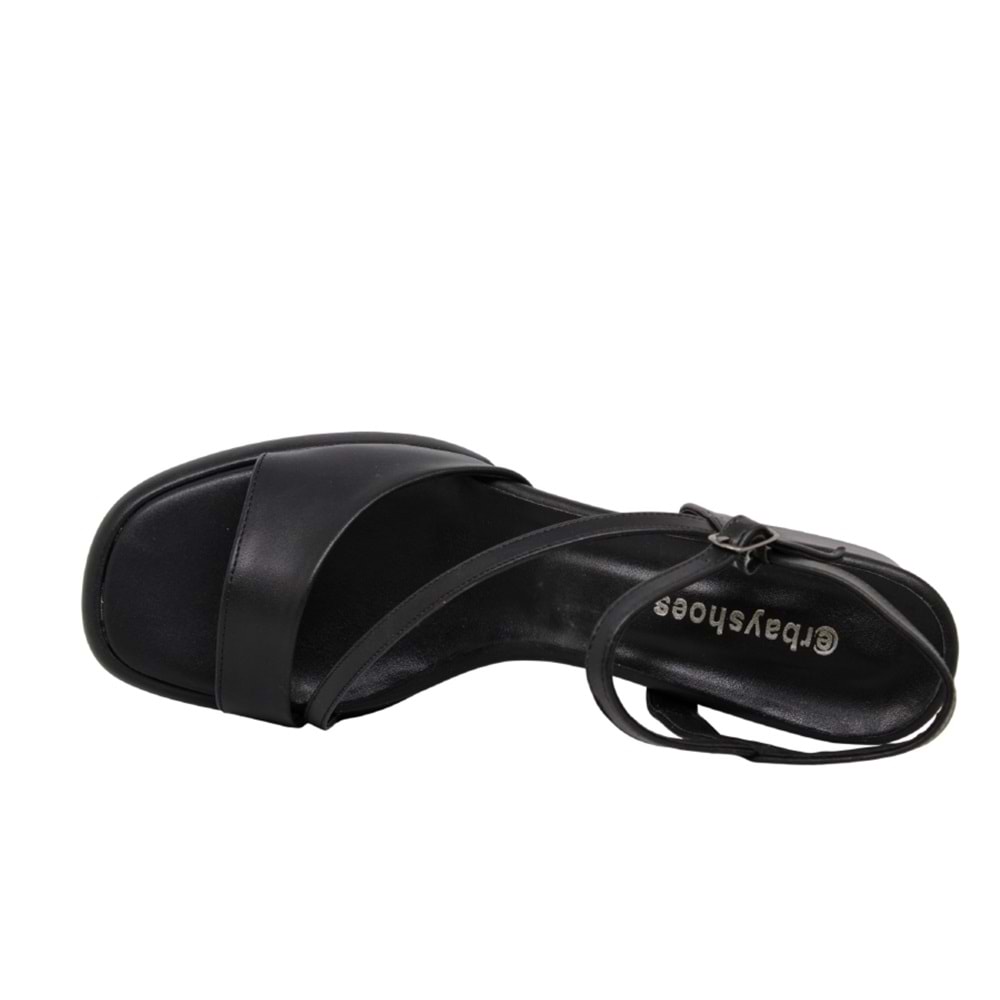 Z- ERBAY SANDALET - PLATFORM - 402 - CİLT-SİYAH - 41-42 NO