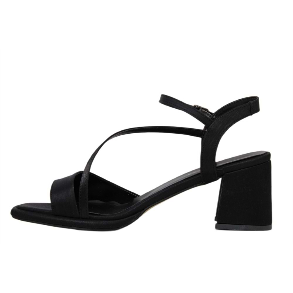 Z- ERBAY SANDALET - PLATFORM - 402 - SATEN-SİYAH - 41-42 NO