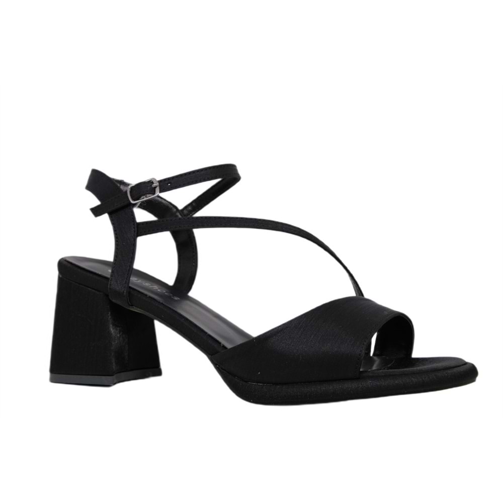 Z- ERBAY SANDALET - PLATFORM - 402 - SATEN-SİYAH - 41-42 NO