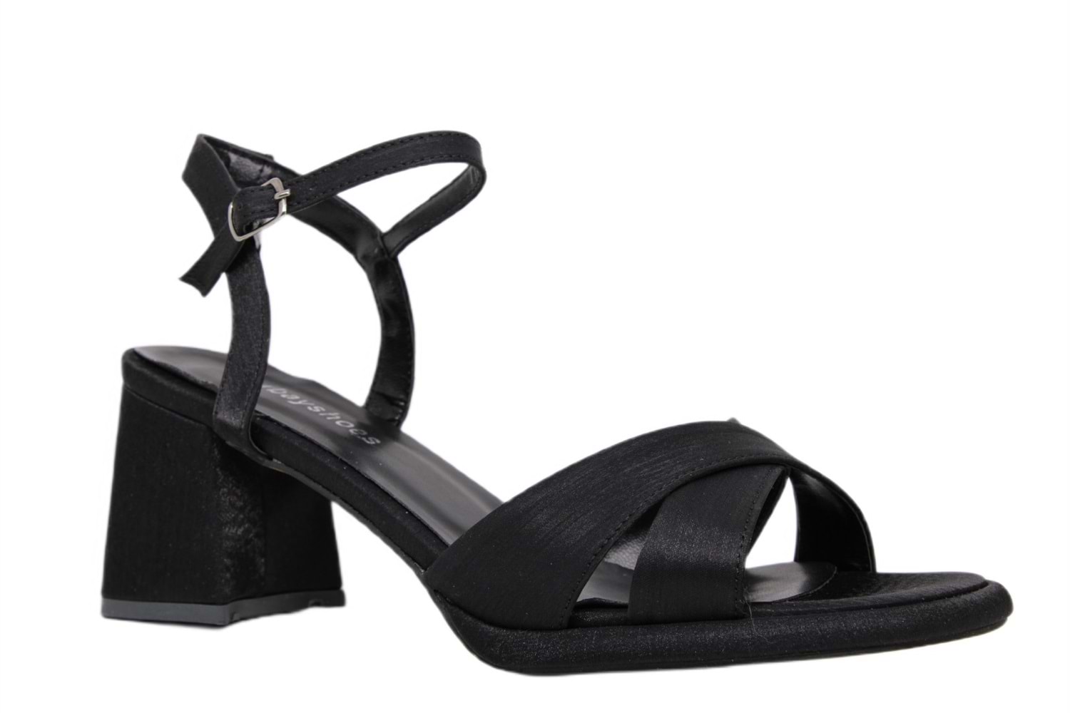 Z- ERBAY SANDALET - PLATFORM - 405 - SATEN-SİYAH - 41-42 NO