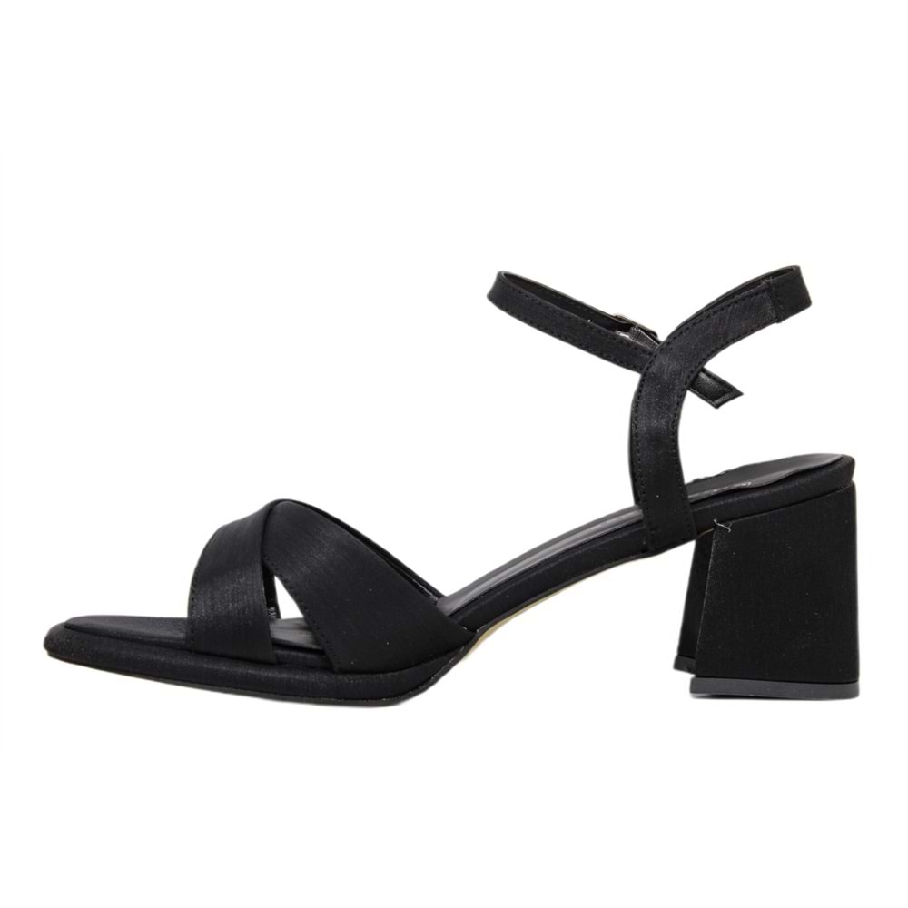 Z- ERBAY SANDALET - PLATFORM - 405 - SATEN-SİYAH - 41-42 NO