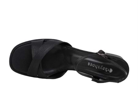 Z- ERBAY SANDALET - PLATFORM - 405 - SATEN-SİYAH - 41-42 NO