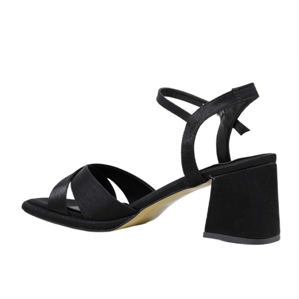 Z- ERBAY SANDALET - PLATFORM - 405 - SATEN-SİYAH - 41-42 NO
