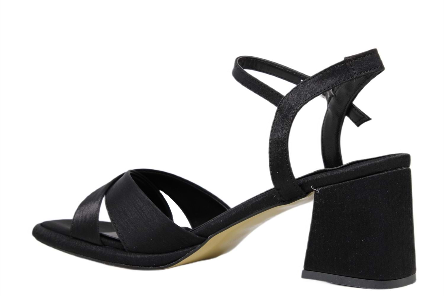 Z- ERBAY SANDALET - PLATFORM - 405 - SATEN-SİYAH - 41-42 NO