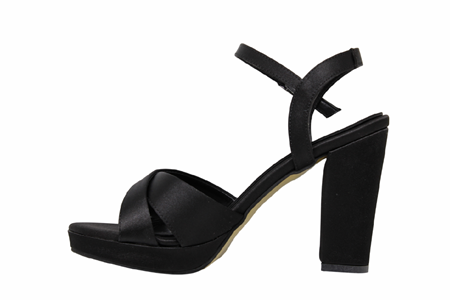 Z- ERBAY SANDALET - PLATFORM - 308 - SATEN-SİYAH