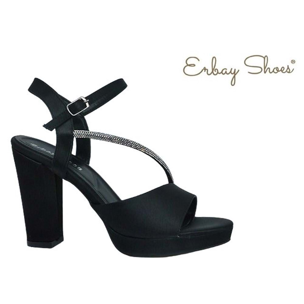 Z- ERBAY SANDALET - PLATFORM - 341 - SATEN-SİYAH