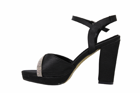 Z- ERBAY SANDALET - PLATFORM - 363 - SATEN-SİYAH