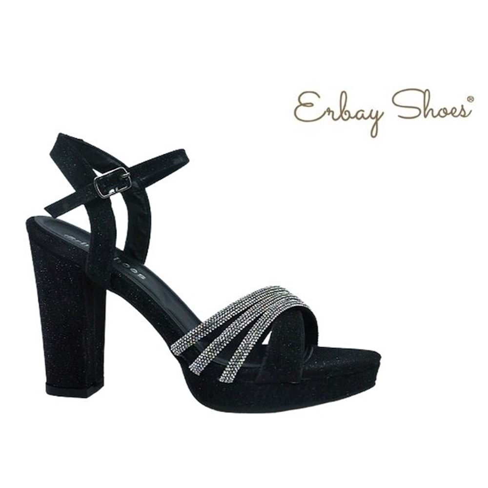 Z- ERBAY SANDALET - PLATFORM - 383 - SİMLİ-SİYAH