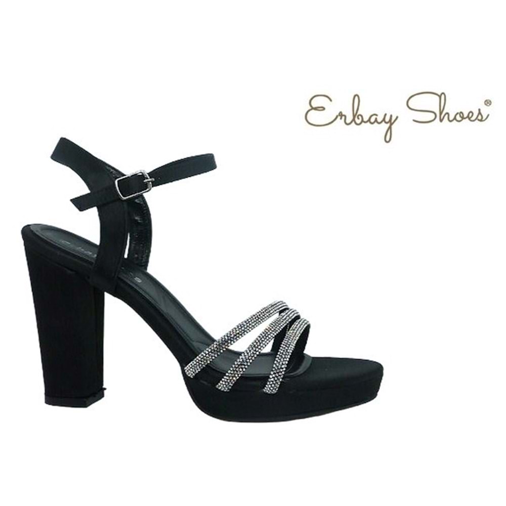 Z- ERBAY SANDALET - PLATFORM - 384 - CİLT-SİYAH