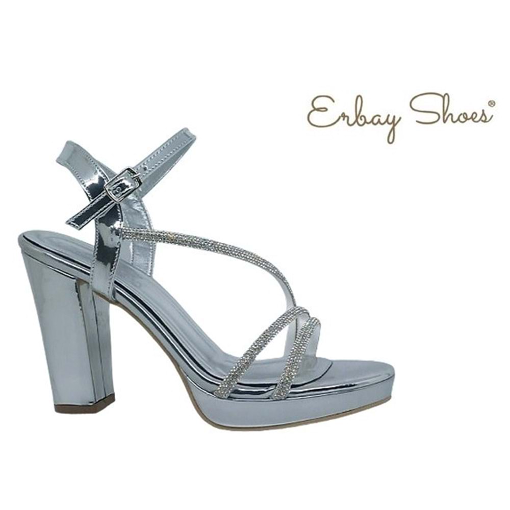 Z- ERBAY SANDALET - PLATFORM - 388 - CİLT-GÜMÜŞ