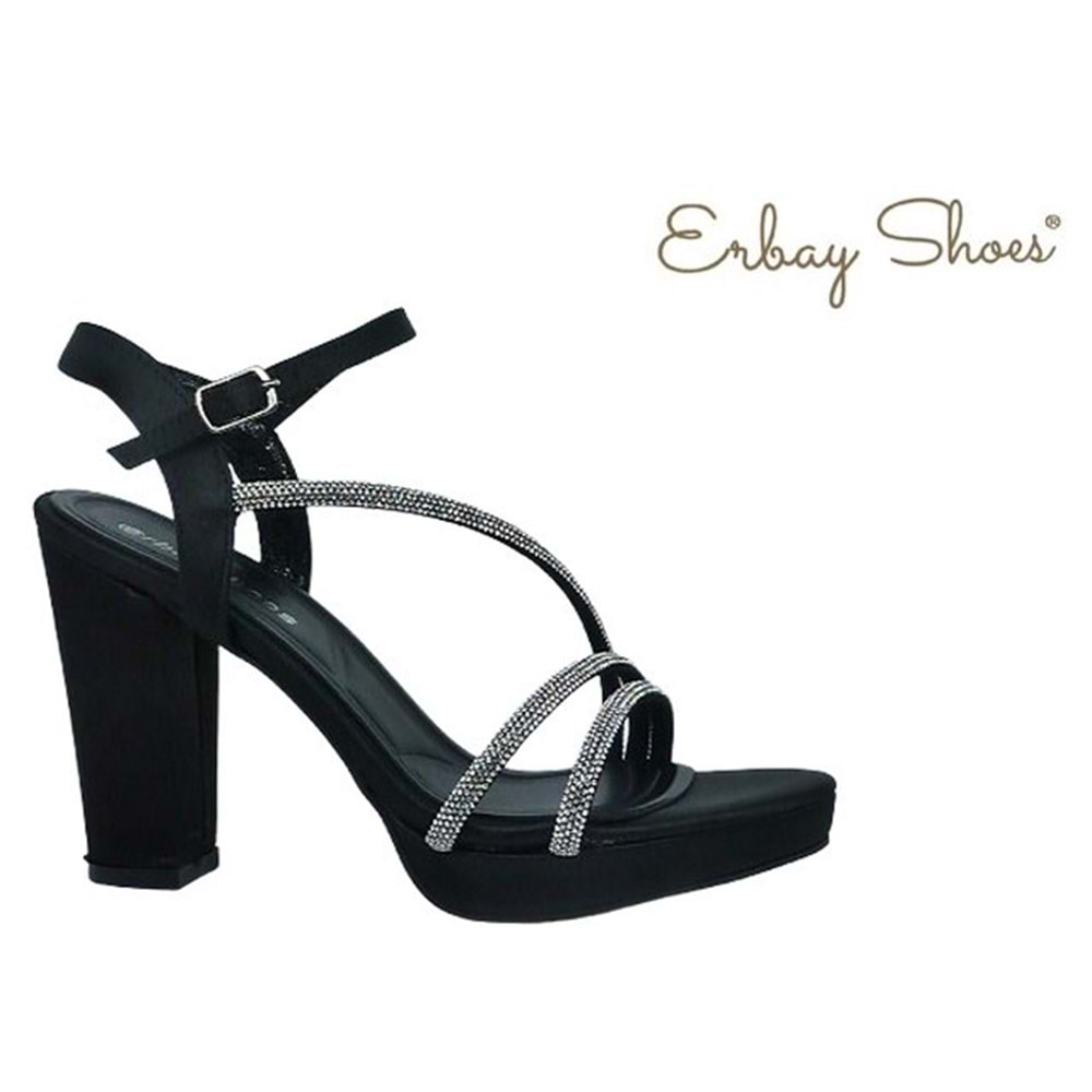 Z- ERBAY SANDALET - PLATFORM - 388 - CİLT-SİYAH